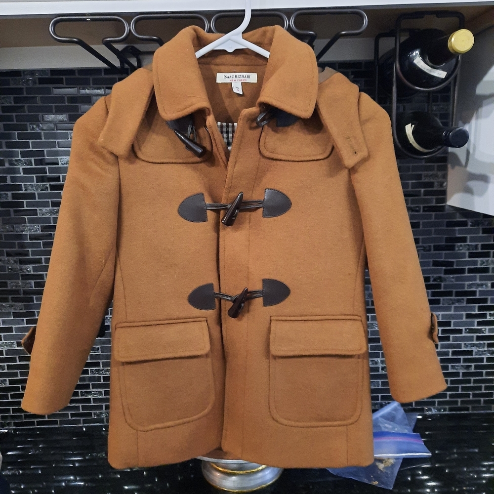 Nwot Issac mizrahi boys camel wool toggle coat